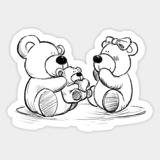 Teddy giving teddy a teddy Sticker